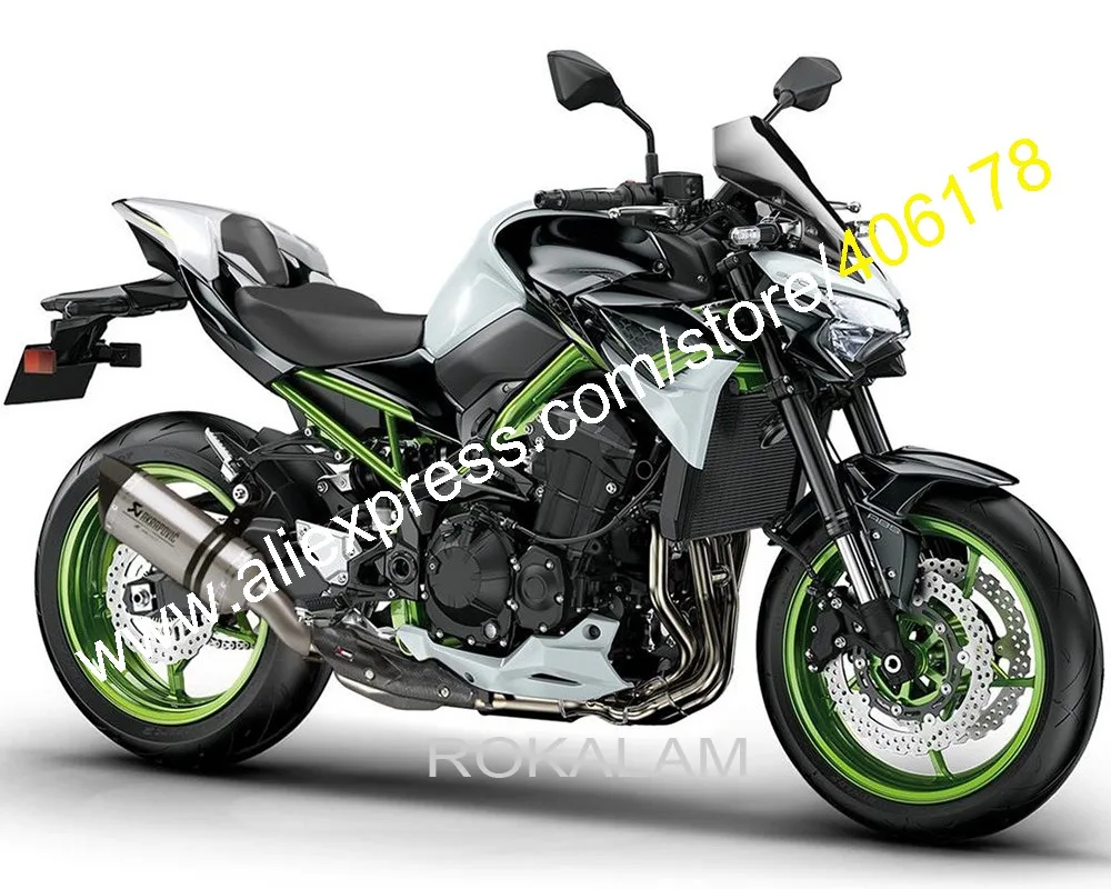 

Обтекатель мотоцикла послепродажного обслуживания для Kawasaki Z900 2020 2021, комплект кузова Z 900 20 21, зеленые, белые обтекатели (литье под давлением)