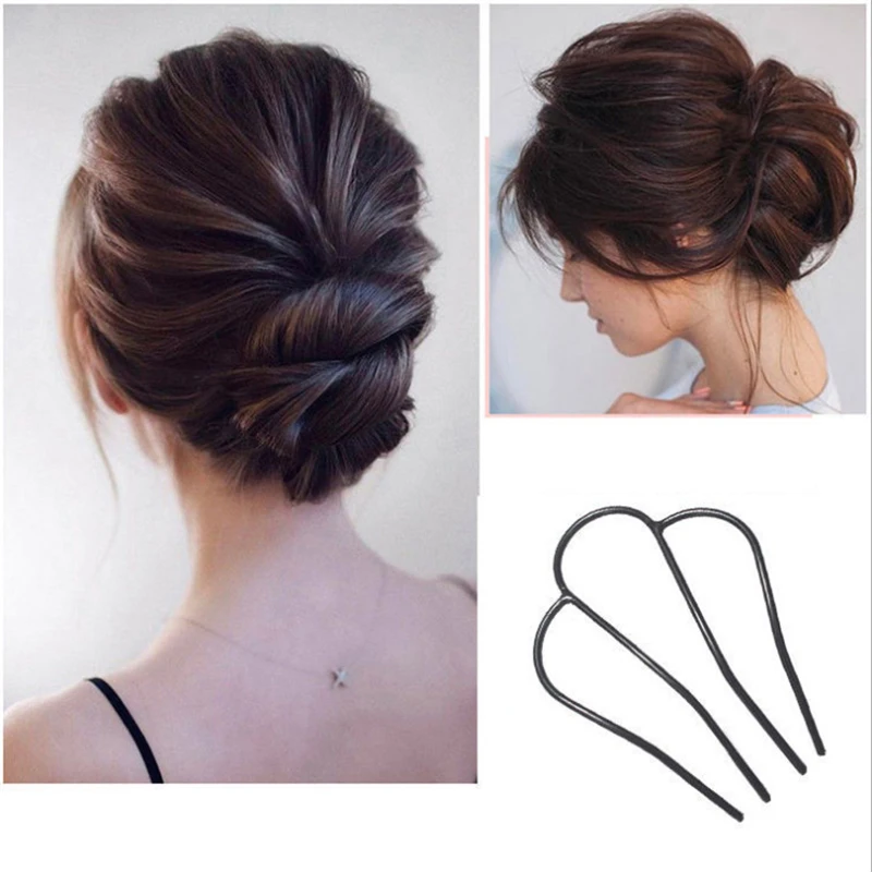 New U Shaped Alloy Hairpins Hair Clips Simple Metal Bobby Pins Barrettes Bridal Hairstyle Tools Accessories for Women Bun Maker