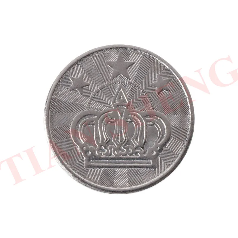 

200Pcs/Lot 25*1.85mm Game Token Stainless Steel Arcade Game Coin Pentagram Crown Tokens Game Coin