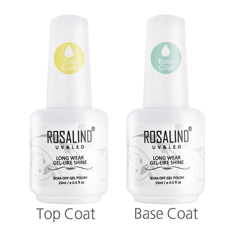 Rosalind 15ML bazy i żel Top Coat lakier do paznokci półtrwałe hybrydowy podkład do Manicure Nail Art fundacji lakier do paznokci