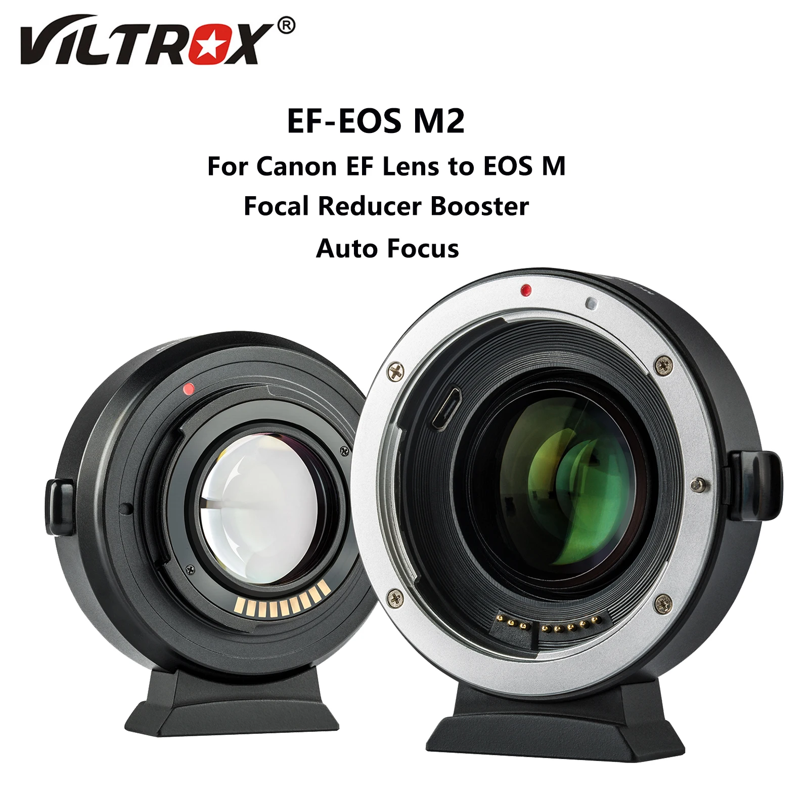 Viltrox EF-EOS M2 EF-M Lens Adapter Ring 0.71x Focal Reducer Speed Booster Adapter for Canon EF Mount lenses to EOS M Camera M3