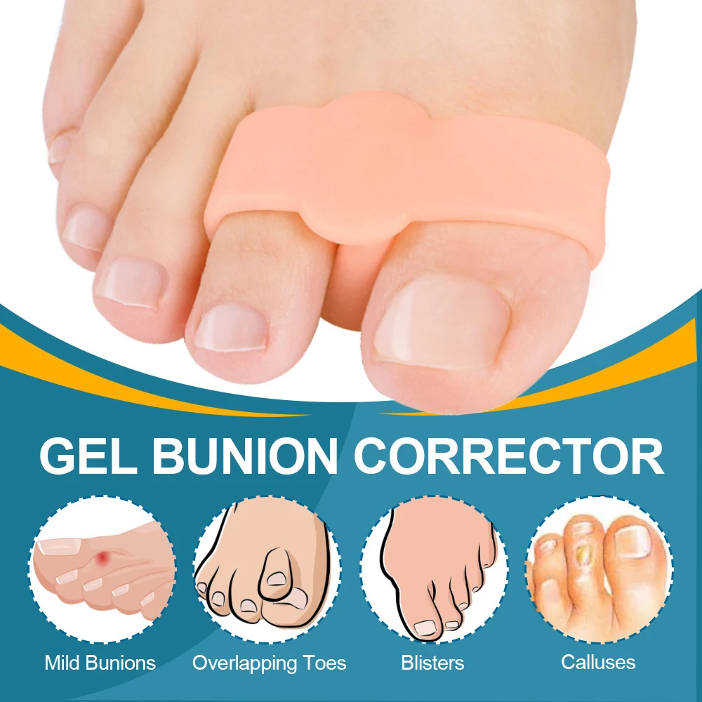 4 Soorten Dubbele Ring Teen Separator Voet Overlappende Orthopedische Bunion Duim Valgus Correctie Pads Siliconen Beschermhoes