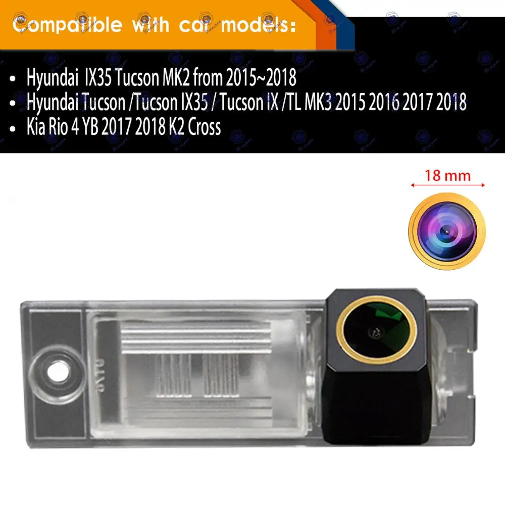 HD 1280x720p Rear View Camera for Hyundai Tucson /Tucson IX35 / Tucson IX /TL MK3, Reversing Backup Golden Night Vision Camera