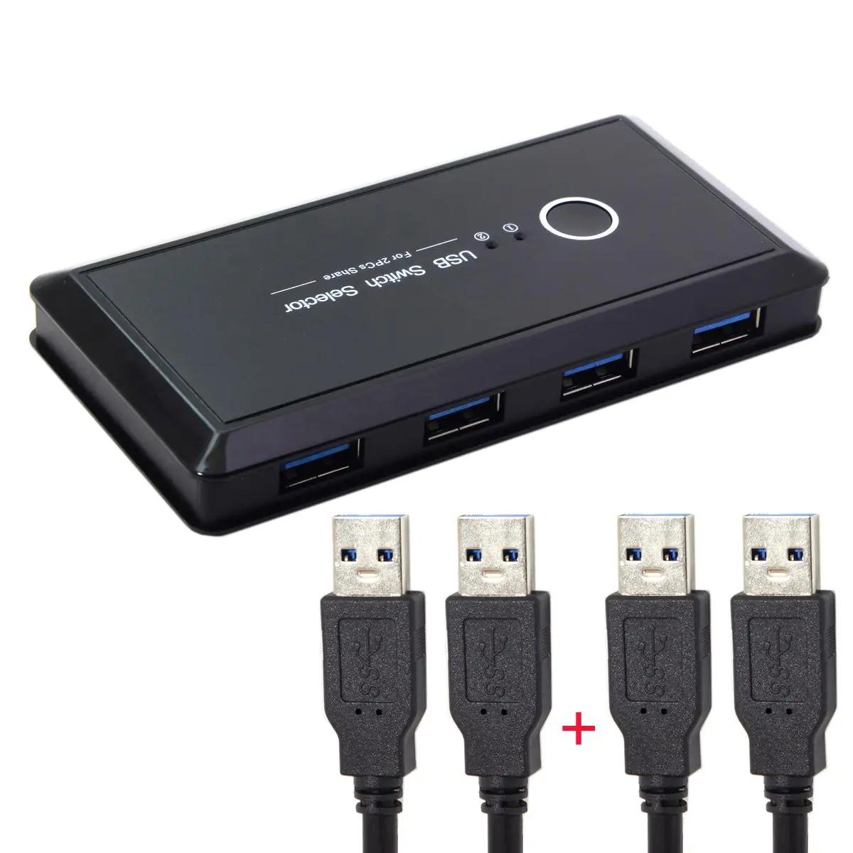 

USB Male 4 Ports & Micro USB to KVM USB 3.0 Dual Ports Switch Selector PCs Sharing 4 Devices for Keyboard Mouse Scanner Printer