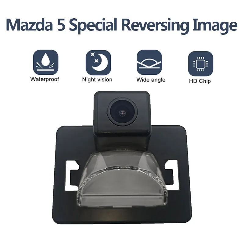 Suitable for MK2 2005-2010 Mazda 5 Mazda M5 Rear View Camera, Iarge Wide-Angle CCD Waterproof Reverse Assist