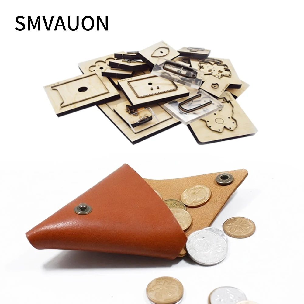 

Leather Wood Die-Cutting Coin Purse, Triangle Pouch, Suitable for Die-Cutting Machine