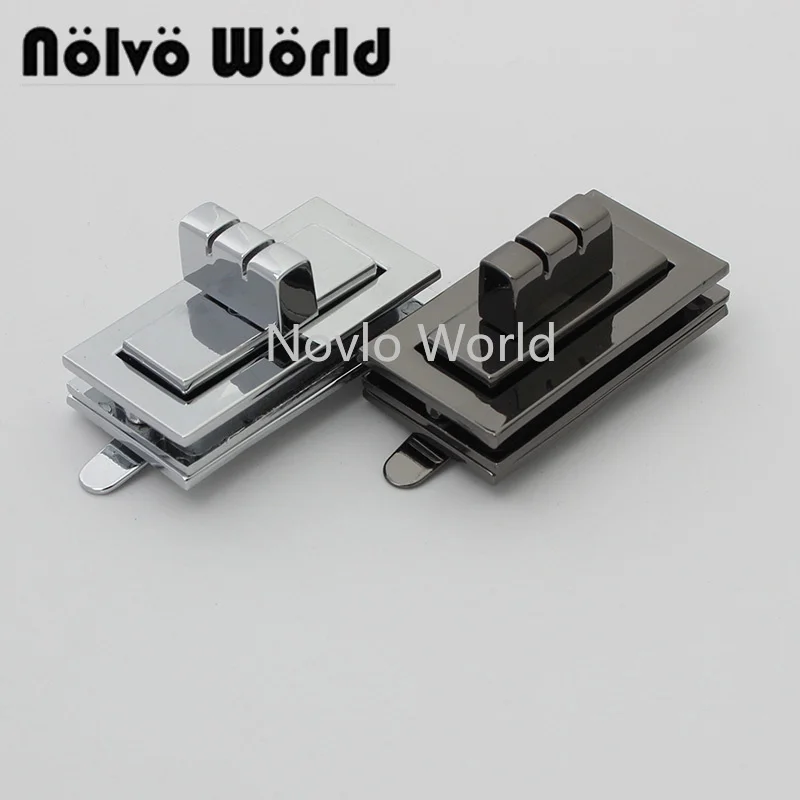 

Nolvo World 2-10 pieces 3 colors 41*22mm Chrome twist turn lock bag twist lock