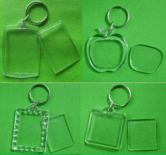 

12 Style DIY Acrylic Blank Photo Key Chains T-shirt Shape Key Chains Insert Photo Key Rings