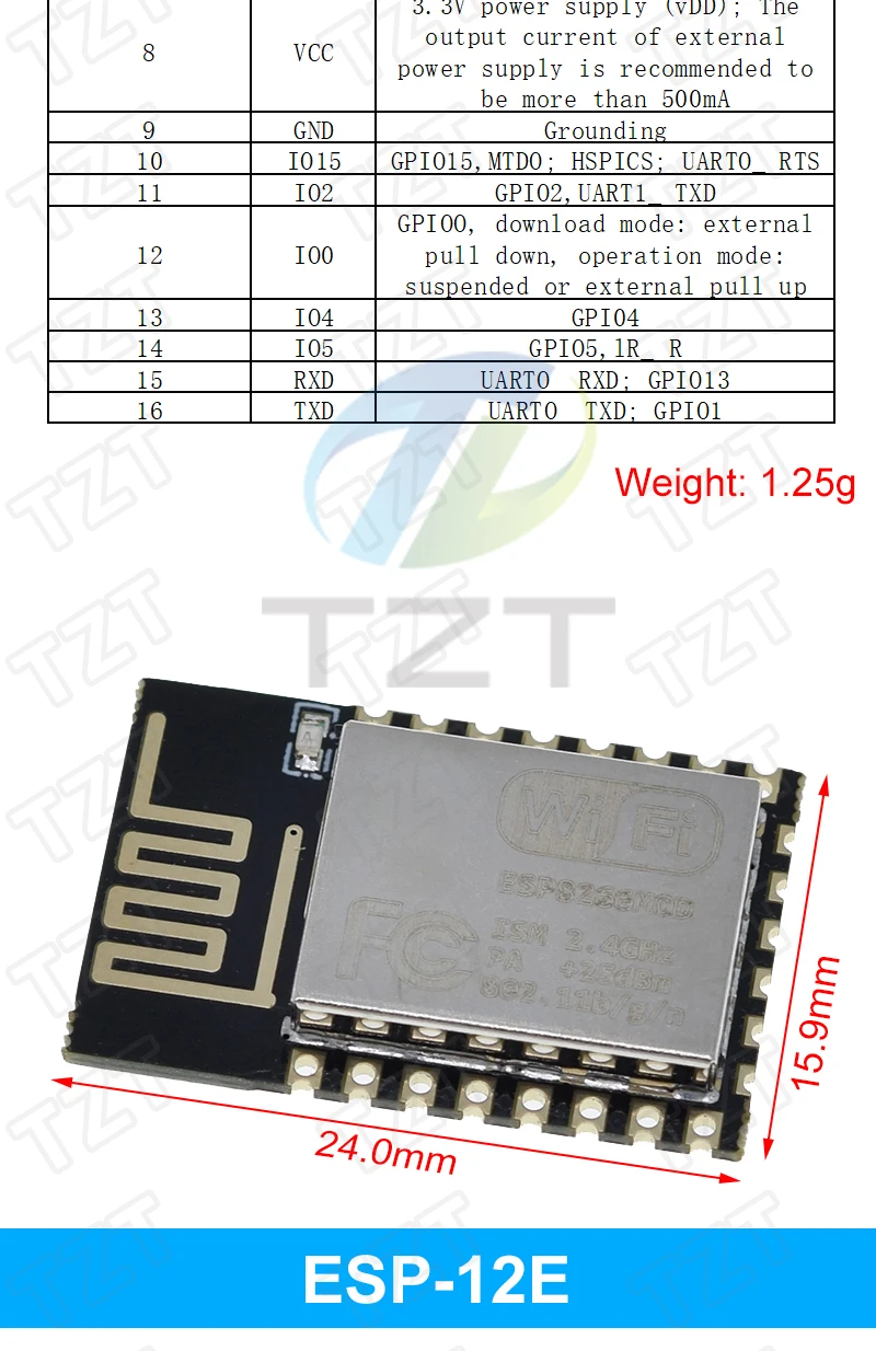 Tzt drahtloses Modul nodemcu v3 ch340 lua wifi Internet der Dinge Entwicklungs platine esp8266 mit Leiterplatte antenne und USB-Anschluss – Detail 31