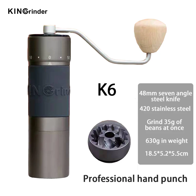 

K6 Espresso Manual Coffees Grinder High Quality Aluminum Portable Coffee Grinder High-end grinding core Burr Coffee Grinders35g