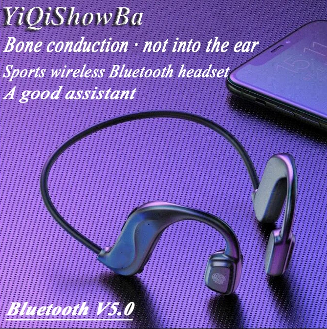 T08 sport bluetooth wireless headset, ear external ears hanging air bone conduction headphone exercise headsets