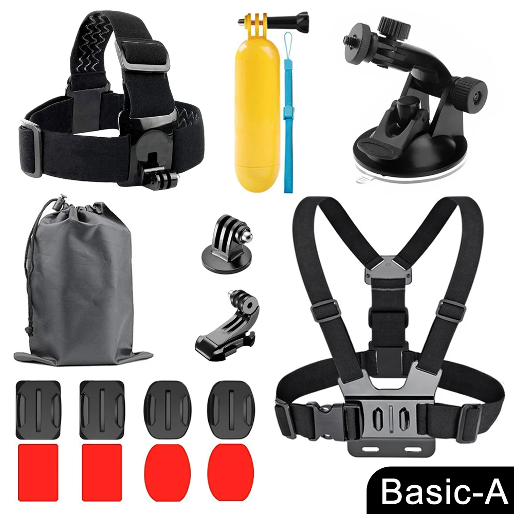ORBMART für GoPro Zubehör-Set für Go Pro Hero 13 12 11 10 9 8 7 6 5 4 Schwarze Halterung für DJI Insta360 für Sjcam Action-Kamera