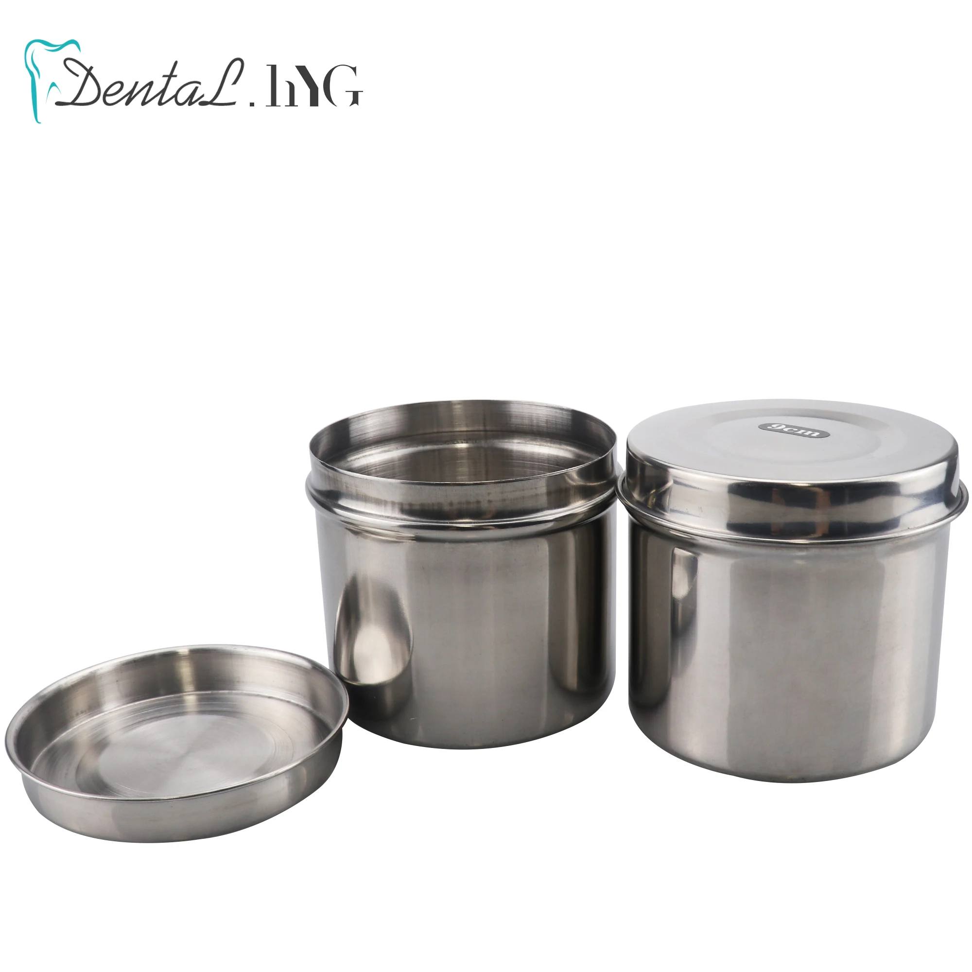 

8/9/10/cm Stainless Steel Dental Disinfection Holder Jar Case Cotton Ball Gauze Nursing Dressing Tampon Sterilizer Tray Box