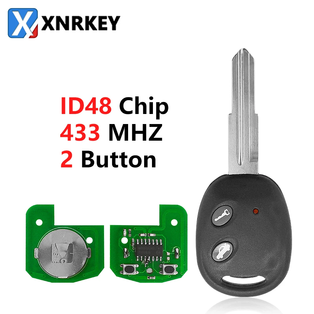 

XNRKEY 2 Button Car Remote Key ID48 Chip 433Mhz for Chevrolet Aveo 2009-2016 Smart Car Key Model: RK950EUT P/N: CE 0678