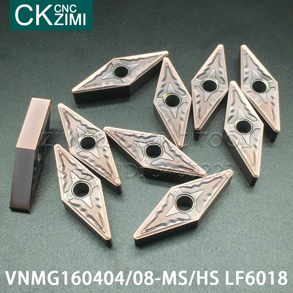 VNMG160404-HS VNMG160408-MS VNMG160408-HS VNMG160404-MS LF6018 карбидные вставки CNC, токарный инструмент, металлический токарный станок VNMG из нержавеющей стали