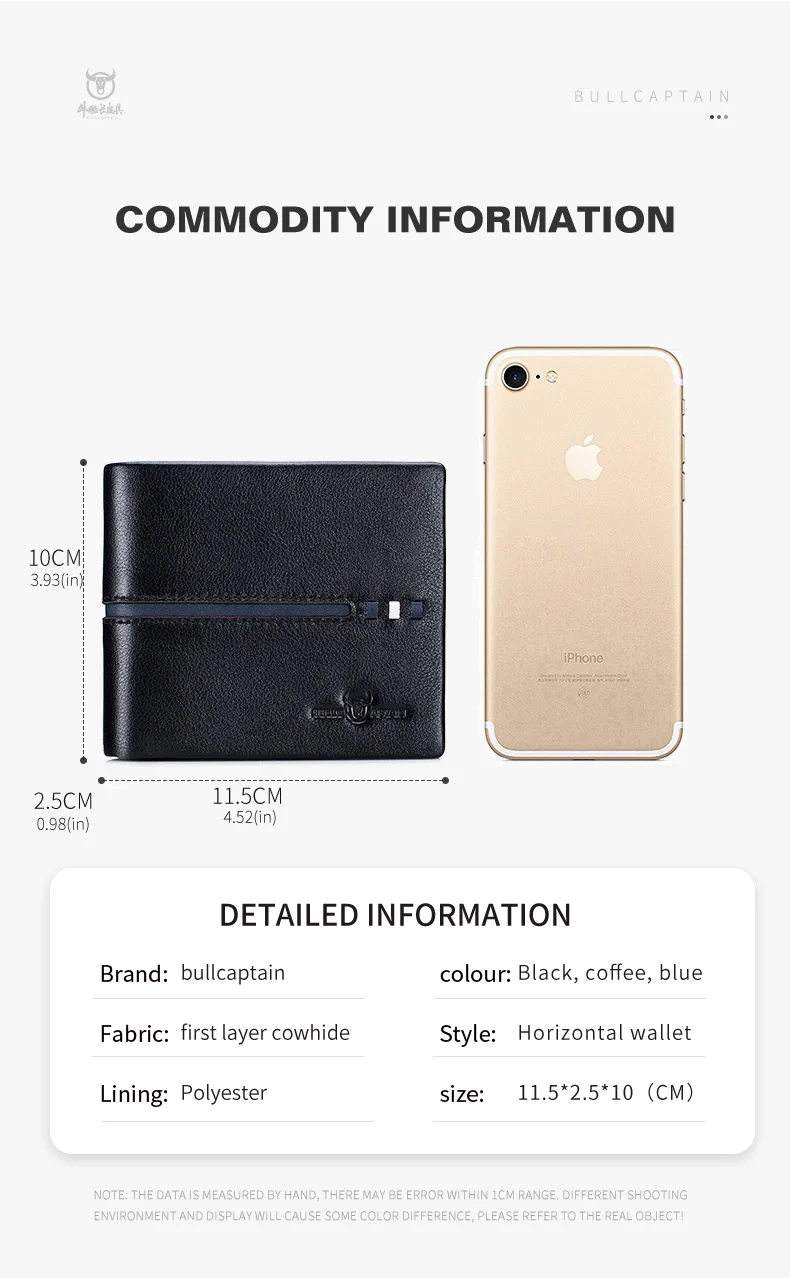 BULLCAPTAIN Echtes Leder Brieftasche Männlichen Marke Designer Business Brieftasche Multi-funktion Lagerung Geldbörse Rfid Karte Paket Brieftasche Männer – Detail 11