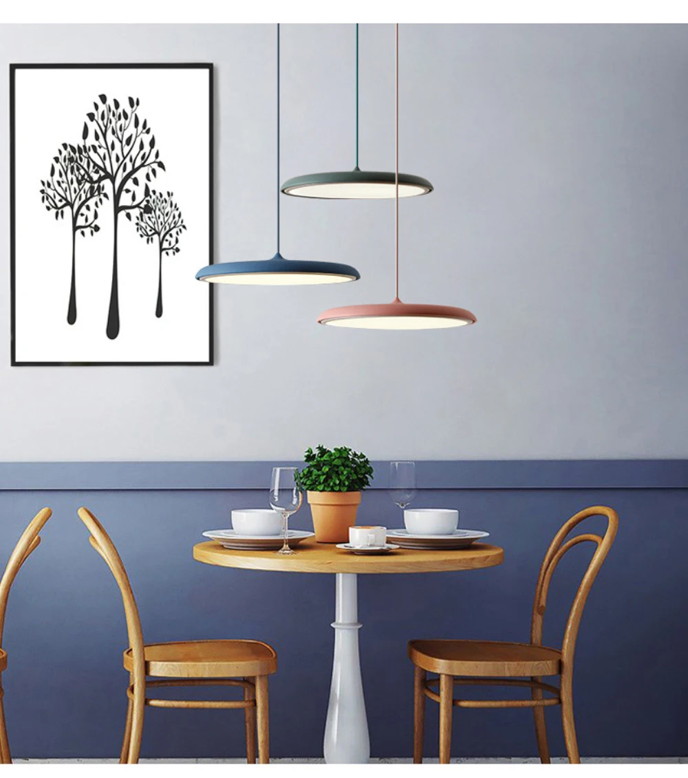 

Modern UFO LED Pendant Light Round Plate Suspension Lamp For Dining Room Living Room Bedroom Table Study Art Design Hanging Lamp