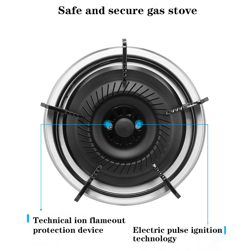 GO1 fornello a Gas con superficie in acciaio inossidabile da tavolo per uso domestico fornello a Gas naturale liquefatto a testa singola incorporato a risparmio energetico
