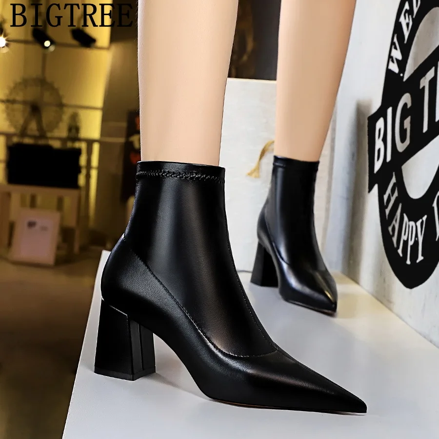 Ankle Boots Shoes For Women 2024 High Heels Women Boots Shoes Black Boots Women Chaussure Femme Bottine Femme Schoenen Schuhe