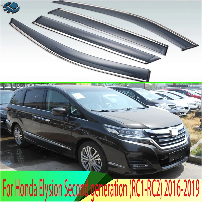 

For Honda Elysion Second generation (RC1-RC2) 2016-2019 Plastic Exterior Visor Vent Shades Window Sun Rain Guard Deflector 4pcs