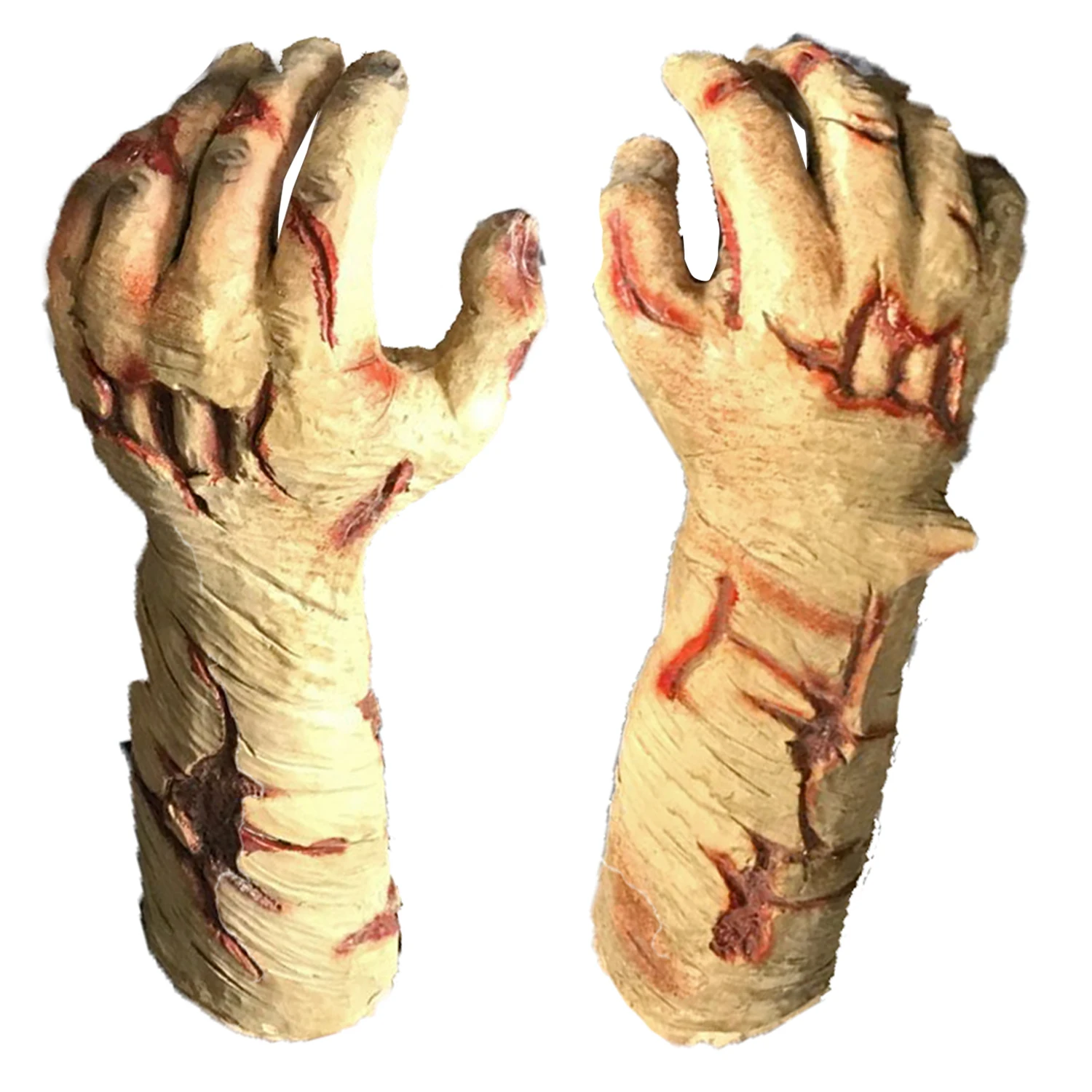 Rotted Zombie Gloves Hands Latex Arms and Hands Gloves Halloween Haunted House Monster Costume