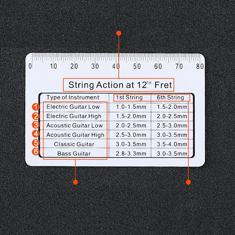 Cuerda de acción de PVC para guitarra, regla de paso de cuerda adecuada para instrumentos de cuerda como guitarra, bajo, mandolina, Banjo, 1 unidad