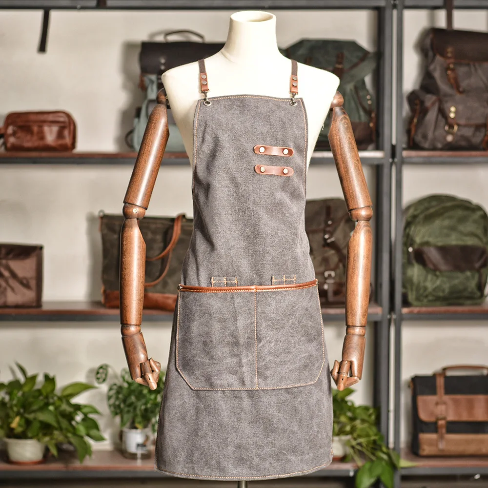 Multi functional apron wear resistant carpenter painter canvas apron studio craftsman apron custom logo