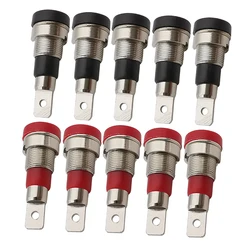 5Pcs Red Black 4mm Banana Female Jack Socket Connector Banana Binding Post Panel Mount Adapter