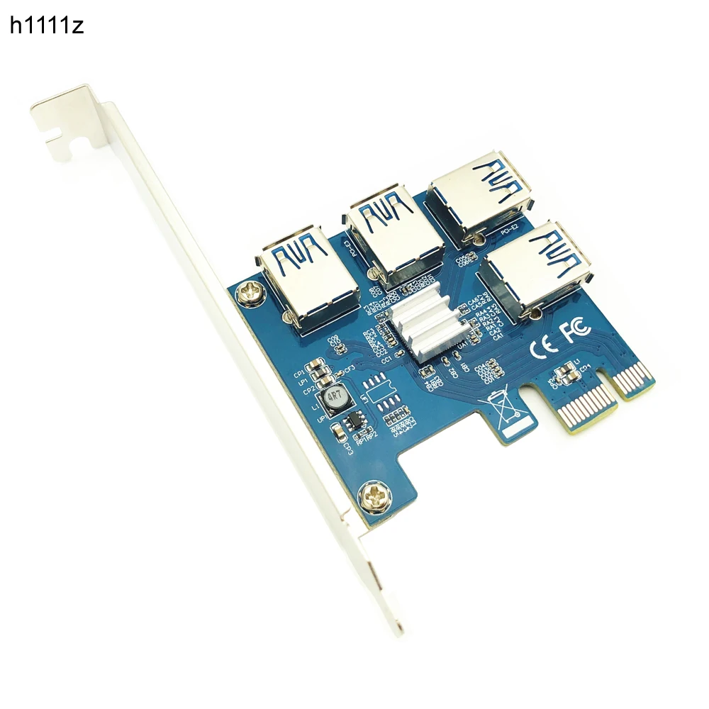 

USB 3,0 PCI-E Express 1x до 16x удлинитель адаптер Riser Card PCIE 1 до 4 порта USB для Графика видеокарта для майнинга биткоинов Шахтер BTC