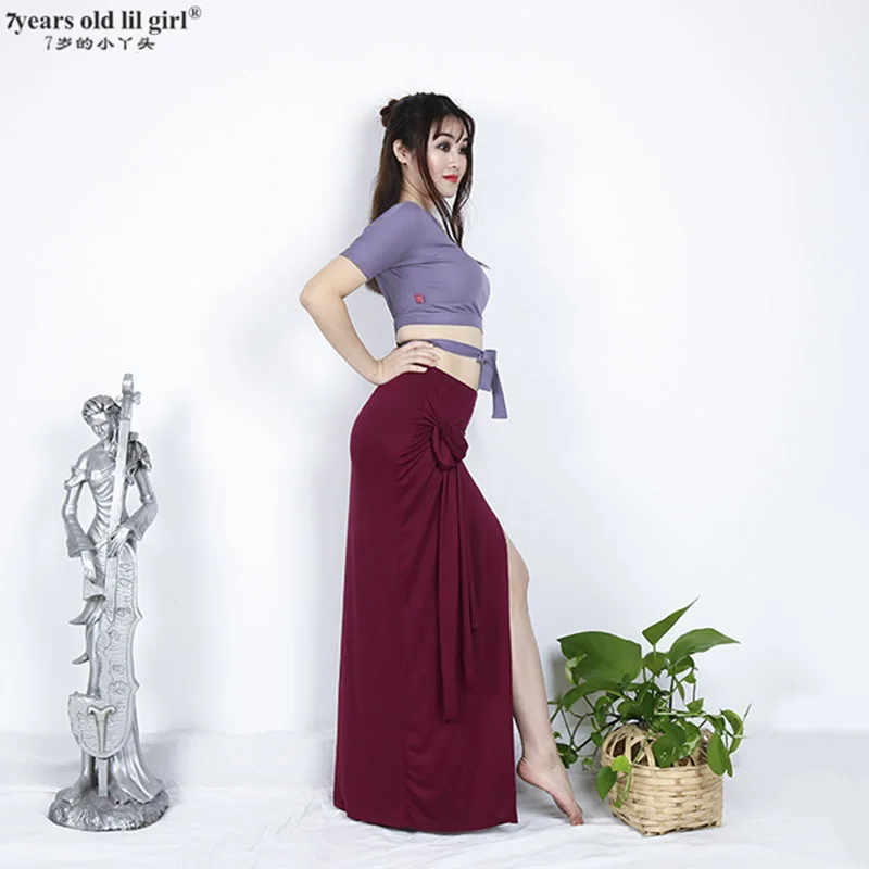 Belly Dance แขนสั้น Modal ผ้าฝ้าย Bohemian Professional เสื้อผู้หญิงปฏิบัติเสื้อผ้า GOO0