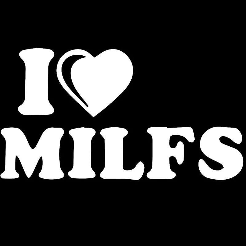 Hot Sale Interesting I Love Milfs Car Sticker Accessories Decal Waterproof Car Window  PVC 18cm X 10cm