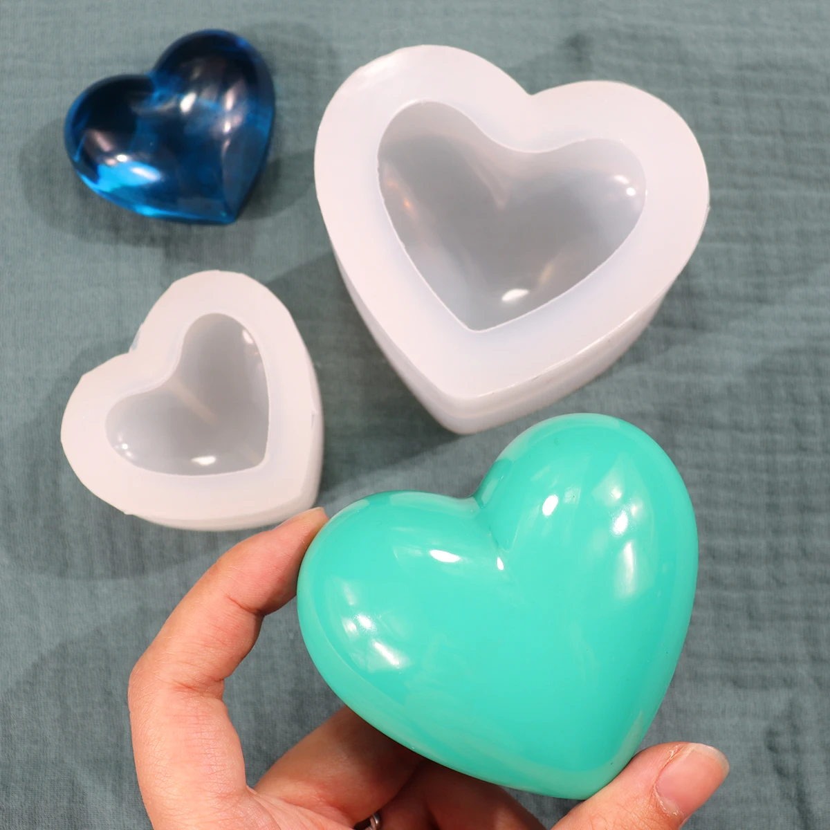 3D a forma di cuore candela stampo in Silicone nuvola amore aromaterapia fai da te resina gesso fare torta caramelle sapone strumento di cottura