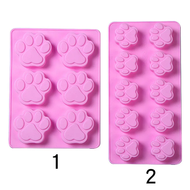 Cartoon size cat claw footprint cake baking pudding jelly silicone mold handmade soap epoxy resin jewelry accessories pendant