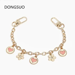 Designer chain strap flower charms gold silver metal chain ornament handbag bag purse replacement Accessories high quality