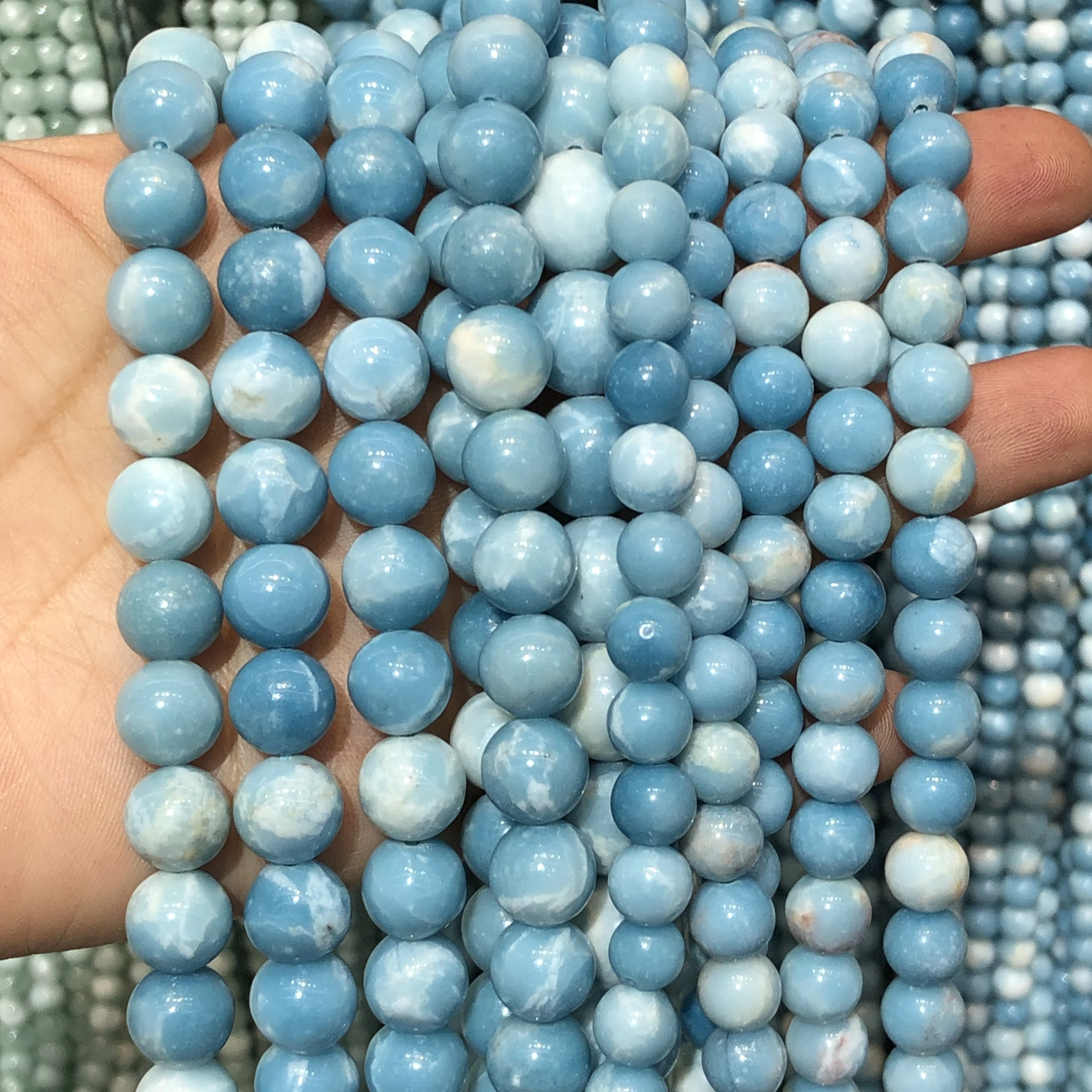 Natural Stone Sky Blue China Larimar Beads Round Loose Mineral Healing Loose Beads for Jewelry Making Diy Bracelet DIY 6/8/10MM