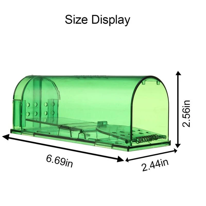 2Pcs Transparent Reusable Mouse Trap Rodent Live Catch Small Animal Cage  Rat Live Trap for Indoor Outdoor Pest Control Traps