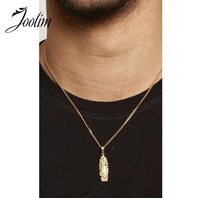 

JOOLIM Jewelry Wholesale High End Pvd Tarnish Free Personality Cross of Jesus Pendant Stainless Steel Necklace for Women