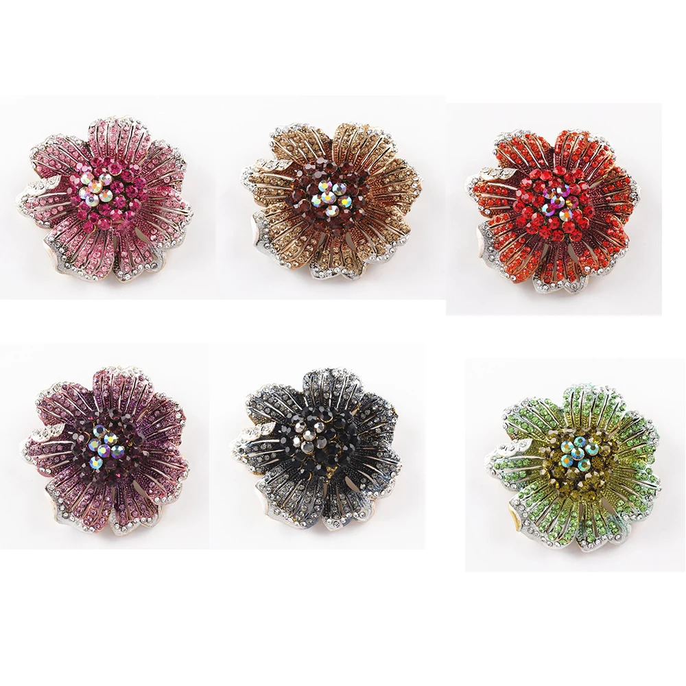 

Antique Gold Plated Crystal Rhinestones Flower Pins and Brooches For Women Party Bouquet Jewelry Brooch Pins 20pcs/lot