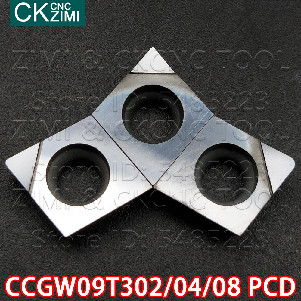 CCMT CCGW09T302 PCD CCGW09T304 PCD CCMT CCGW09T308 PCD Dimamond PCD CNC inserti da taglio tornio strumenti CCGW CCMT 09T3 per alluminio