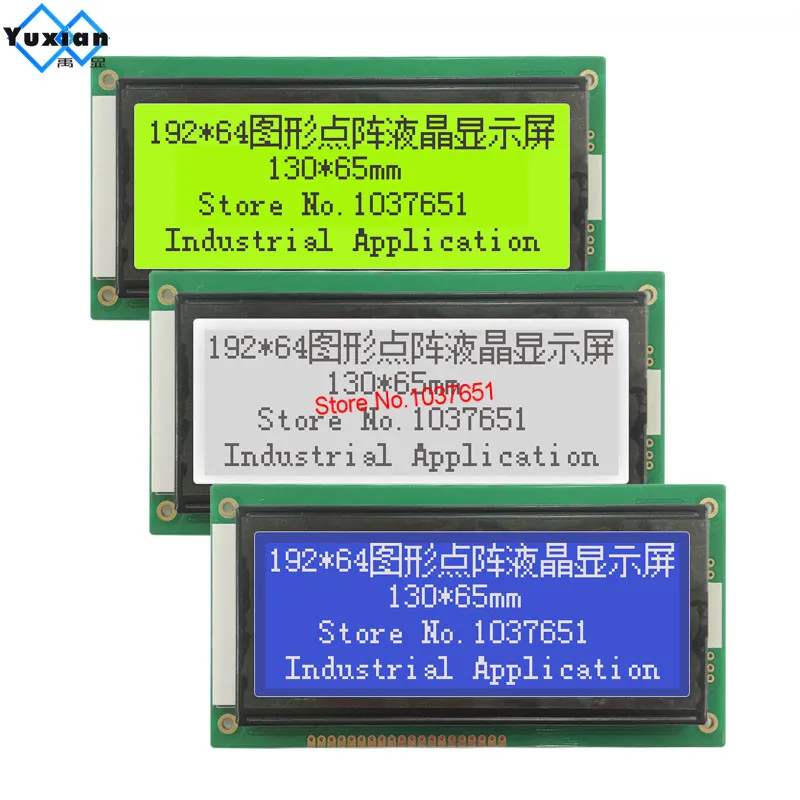 Moduł wyświetlacza LCD 192x64 19264, plastikowy, 130*65mm, 5V, z kablem FFC, kompatybilny z LG192642, LM19264K, WG19264A, TM12964
