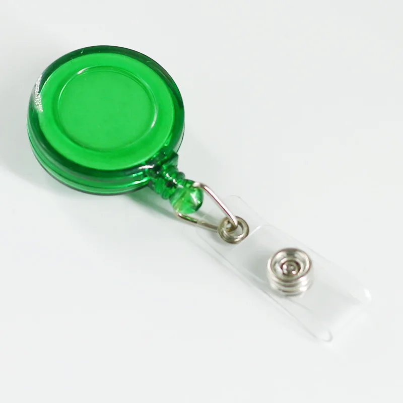 1pc Transparent Retractable Badge Holder Clip Anti-lost ID Staff Employee's Work Card Badge Reel Lanyards Keychain Card Hasp