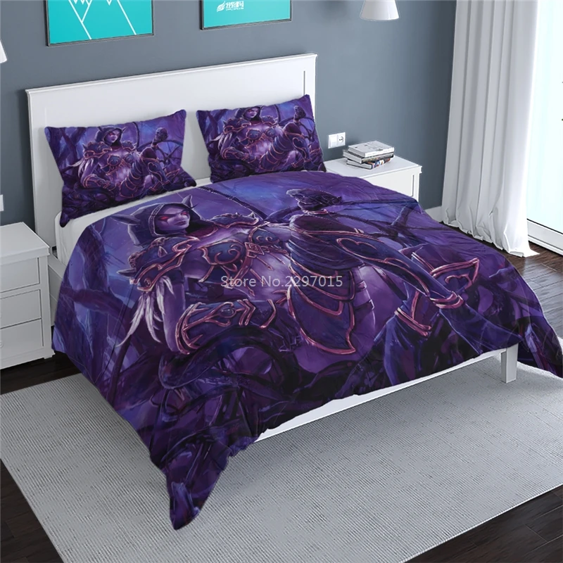 World of Warcraft 3d Sylvanas Bedding Set Popular Game Wow Horde Alliance Symbols Bed Linen Bedclothes Duvet Cover Pillow Case