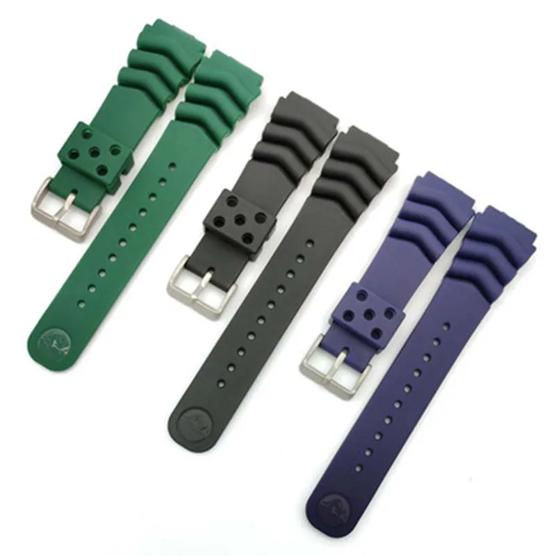 Watch accessories pin buckle 22mm 24mm for Seiko silicone strap 5 SRP601J1 PROSPEX series SRP777J1 men's waterproof sports strap