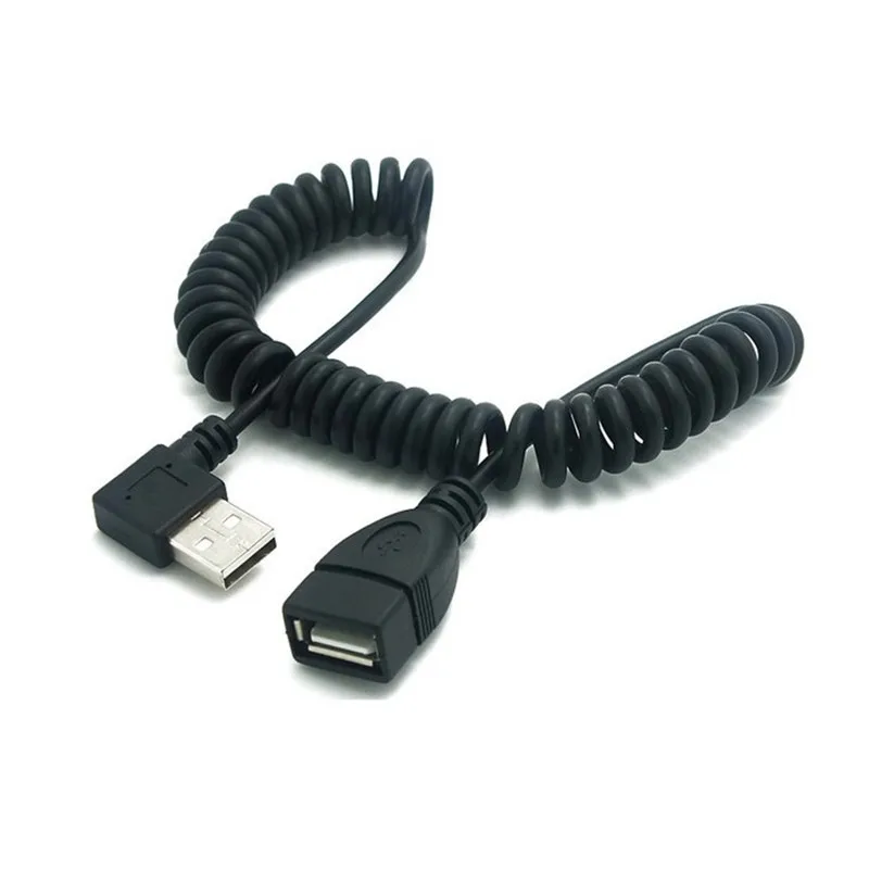 

1pcs Right 90 Degree Connector Right Angle USB 2.0 A Male to Female Extension Stretch Cable