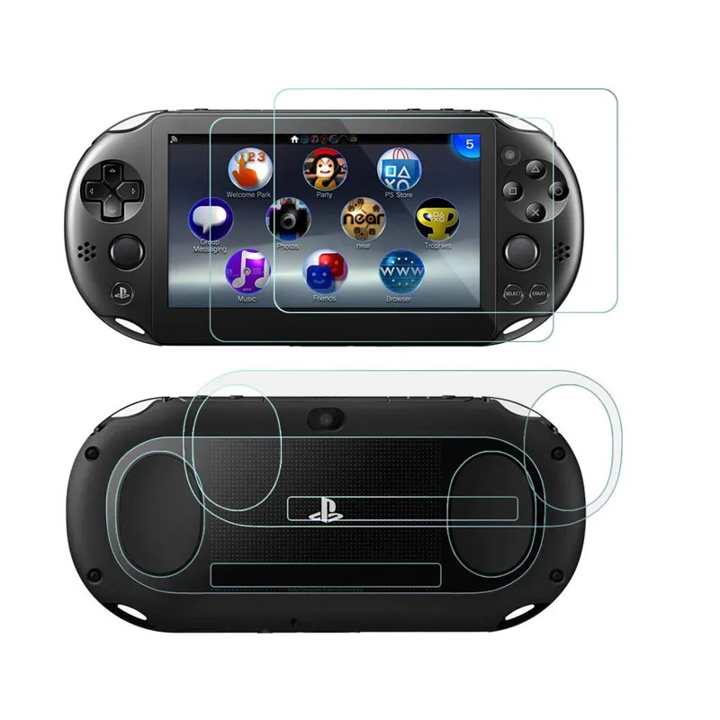 1/2 Uds vidrio templado frontal + Protector de pantalla trasera película protectora para Sony PlayStation Psvita PS Vita PSV 2000 Slim