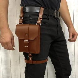 Steampunk Leg Harness Belt Bag Fanny Pack Leather Phone Wallet Holster Gothic Garter For Men Women LARP Knight Pouch Drop Thigh