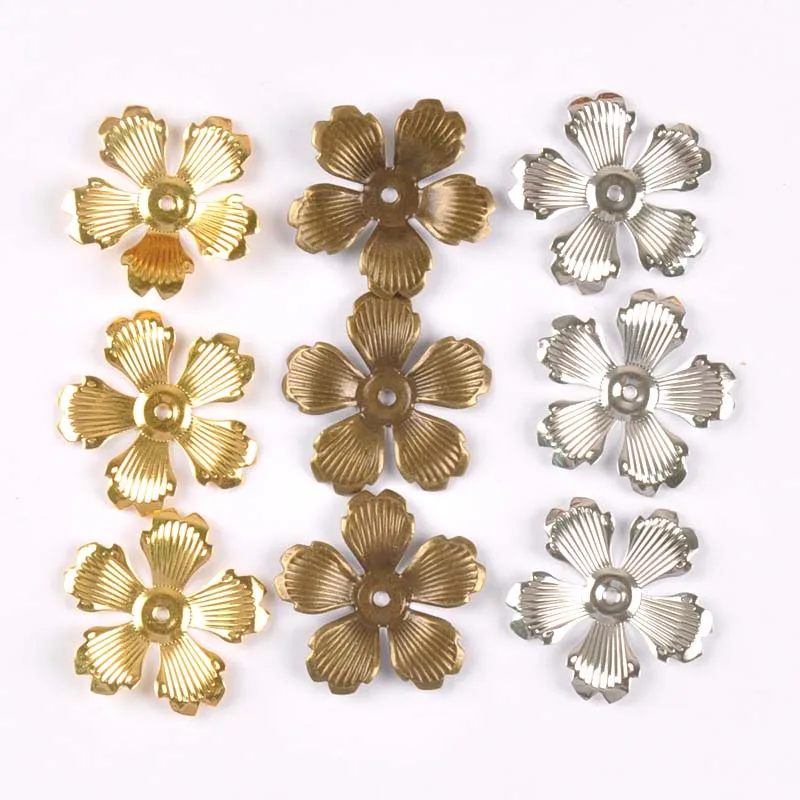 10 Style 20pcs Vintage 3 Colors Flowers Blank Setting Filigree Wraps Connectors Charm Findings For Jewelry Making YKL0762