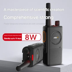 KSUN Mini Walkie Talkie Long Range Dual PTT Walkie-Talkie PMR 446 Portable Two-way Radio Walkie-talkies 2 Pcs Hotel Restaurant