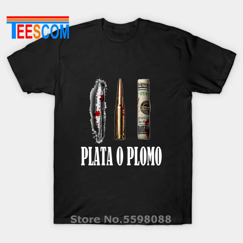 Popular classic TV Show Druger Plata O Plomo style T shirts Men Pablo Escobar tshirt Silver or Lead T-shirts EL Patron Tops&Tees