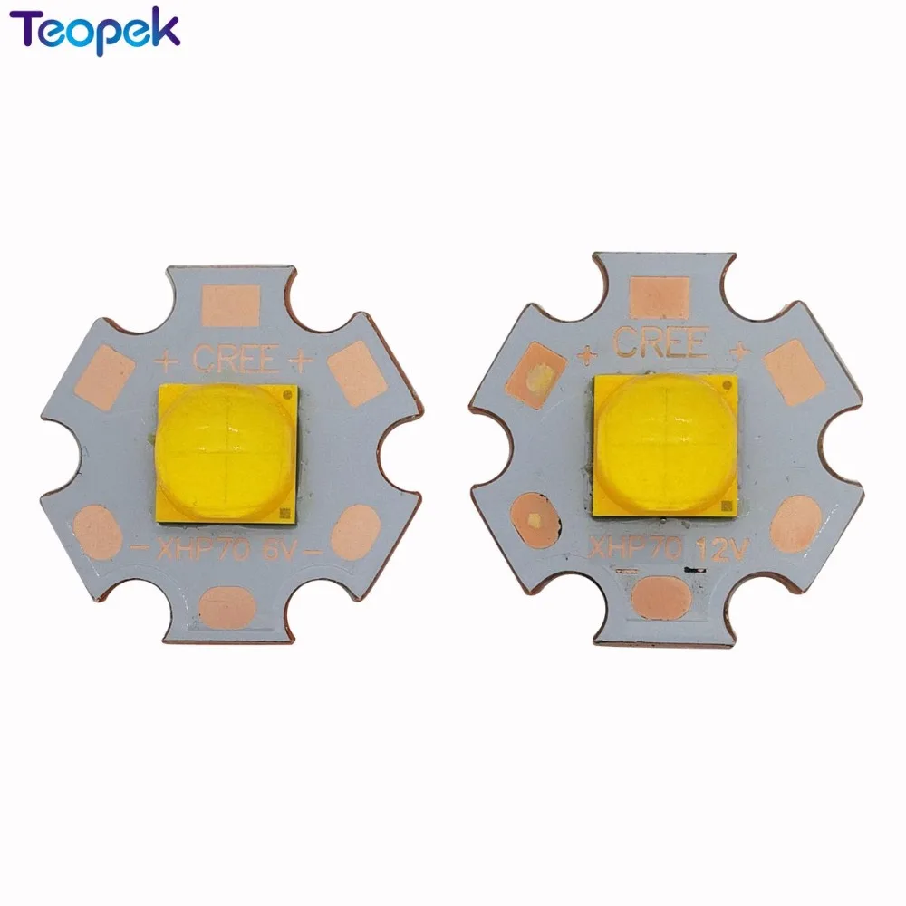 XHP70.2 White 6500K / Neutral White 5000K Warm White 3000K High Power LED Emitter With 20mm/16mm DTP Copper MCPCB